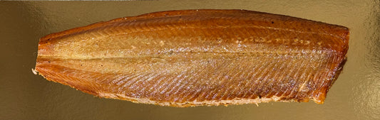 Whole side of hot oak smoked Scottish salmon